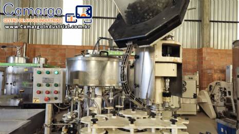 Envasadora rotativa monobloco 12 bicos com rosqueadora